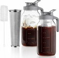 64 oz Cold Brew Coffee Maker & Pitcher with Stainless Steel Filter